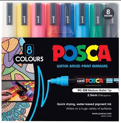 Posca PC-5M Medium Assorted Set 8 - Click Image to Close